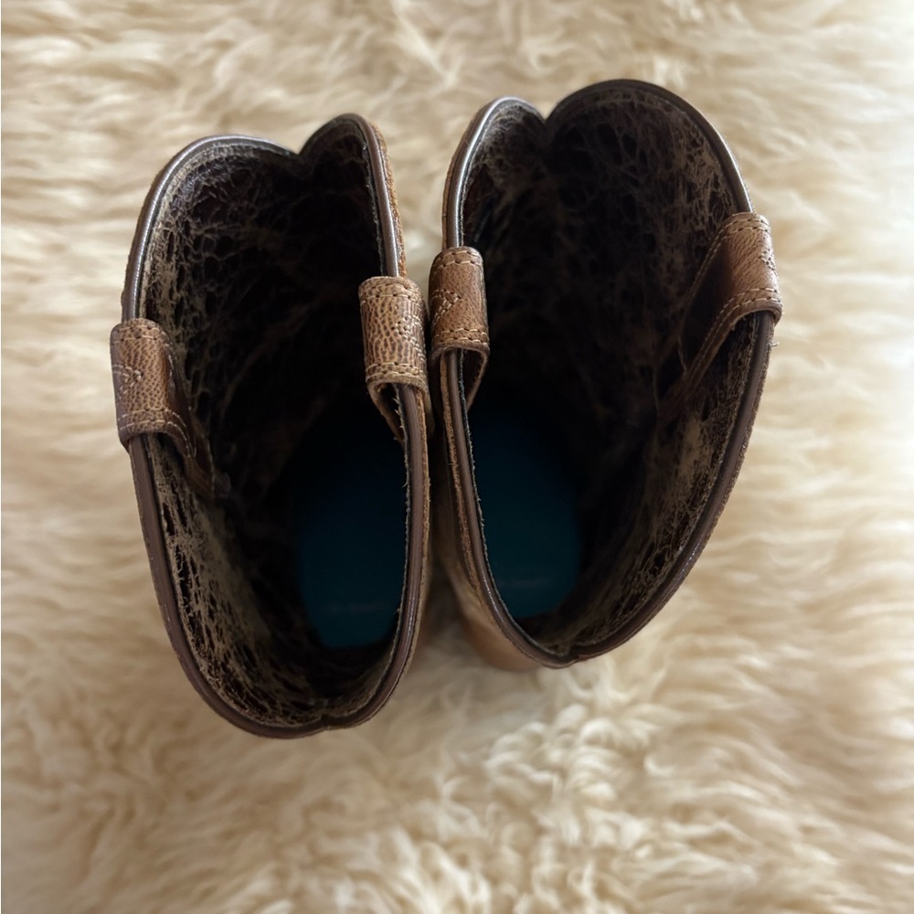 Ariat ‘Circuit Rosewood’ Light Brown Western Cowboy Boots with Floral Embroidery - Picture 6 of 8